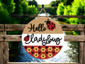 Hello Ladybug DIY Door Hanger Kit, Summer Door Sign, Laser Cut Wood Craft Kit, Cute Summer Ladybug Decor, MDF Wood Wall Hanging