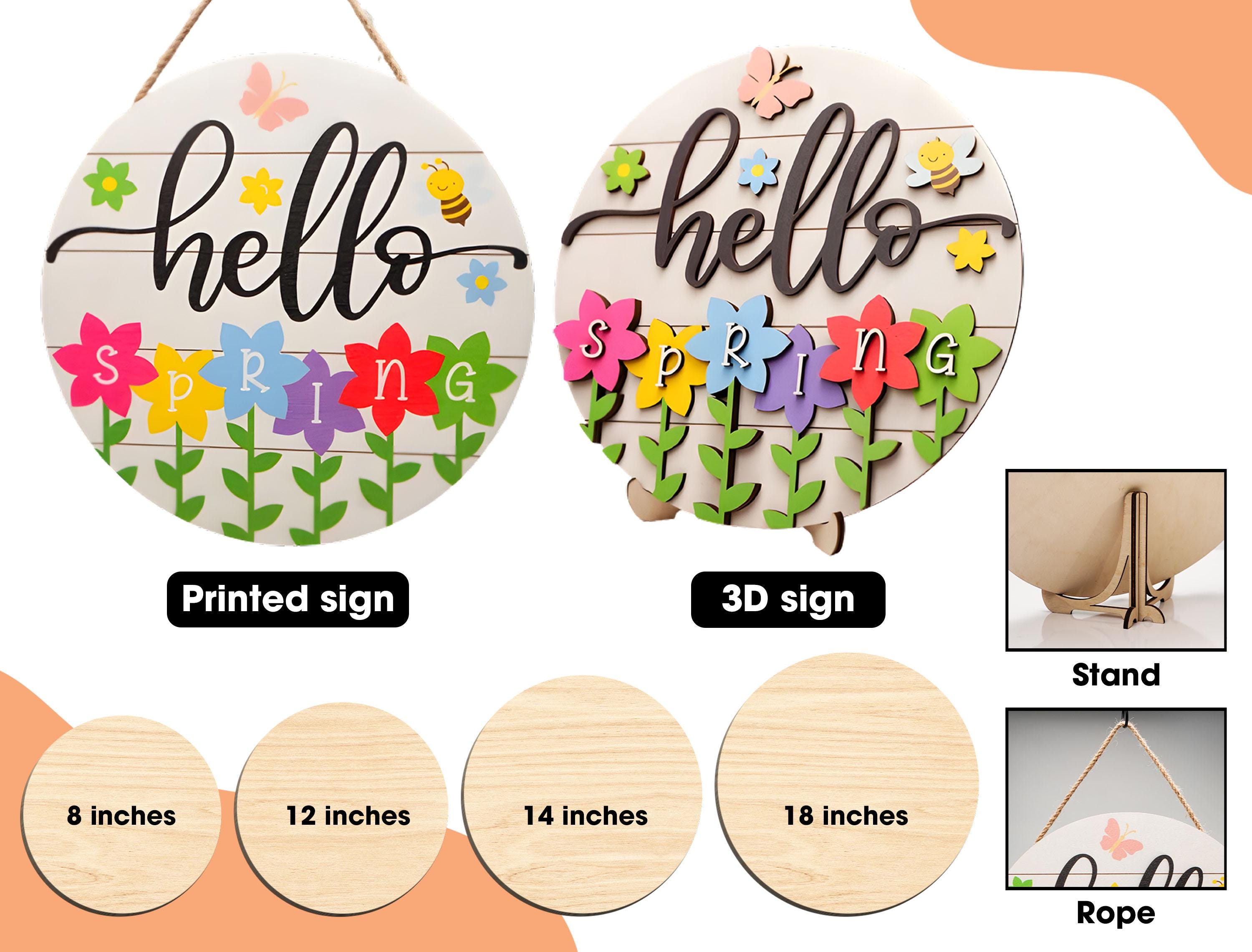 Hello Summer Strawberry Door Hanger | Summer Door Sign | Colorful Layered Round Door Decor | Fruit Porch Welcome Gift