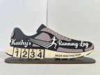 Personalized Running Miles Tracker Sign, Custom Shoe Shelf Decor, Miles Run This Year Counter, Gift for Runners