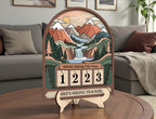 Personalized Hiking Miles Tracker, Miles Hiking This Year Sign, Custom Name Wooden Hiking Counter, Mountain Adventure Decor