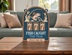 Personalized Fish Caught This Year Wooden Hanging Tracker, Custom Angler Log Sign, Fishing Catch Counter Decor, Fisherman Gift
