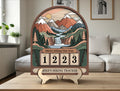 Personalized Hiking Miles Tracker, Miles Hiking This Year Sign, Custom Name Wooden Hiking Counter, Mountain Adventure Decor