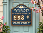 Personalized Fish Caught This Year Wooden Hanging Tracker, Custom Angler Log Sign, Fishing Catch Counter, Fisherman Gift Decor