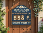 Personalized Fish Caught This Year Wooden Hanging Tracker, Custom Angler Log Sign, Fishing Catch Counter, Fisherman Gift Decor