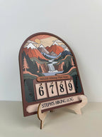 Personalized Hiking Miles Tracker, Miles Hiking This Year Sign, Custom Name Wooden Hiking Counter, Mountain Adventure Decor