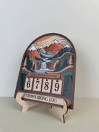 Personalized Hiking Miles Tracker, Miles Hiking This Year Sign, Custom Name Wooden Hiking Counter, Mountain Adventure Decor