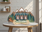 Personalized Hiking Miles Tracker Tabletop Sign | Wooden Adventure Log Decor | Miles Hiked This Year | Gift for Hiking Lovers