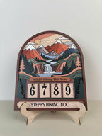 Personalized Hiking Miles Tracker, Miles Hiking This Year Sign, Custom Name Wooden Hiking Counter, Mountain Adventure Decor