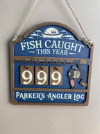 Personalized Fish Caught This Year Wooden Hanging Tracker, Custom Angler Log Sign, Fishing Catch Counter, Fisherman Gift Decor