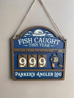 Personalized Fish Caught This Year Wooden Hanging Tracker, Custom Angler Log Sign, Fishing Catch Counter, Fisherman Gift Decor