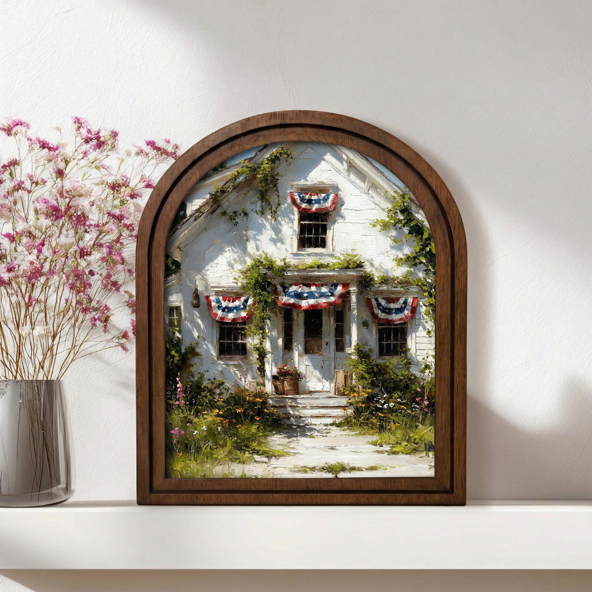 Patriotic Decor,4th of July Wall Art,America 250 Wood Framed Canvas,USA 250 Anniversary Decor,1776-2026 Patriotic Gift,Patriotic Hometown