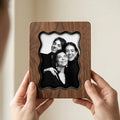 Personalized Scalloped Wood Photo Frame, Custom Family Picture Frame, Wavy Border 3-Layer Plywood Frame, Unique Best Friend Birthday Gift