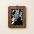 Personalized Scalloped Wood Photo Frame, Custom Family Picture Frame, Wavy Border 3-Layer Plywood Frame, Unique Best Friend Birthday Gift