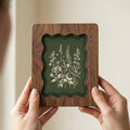 Scalloped Wood Frame, Wavy Photo Frame, Wooden Picture Frame, Botanical Art Frame, Tabletop Frame, Canvas Art Frame, Wall Hanging Frame