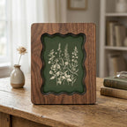 Scalloped Wood Frame, Wavy Photo Frame, Wooden Picture Frame, Botanical Art Frame, Tabletop Frame, Canvas Art Frame, Wall Hanging Frame