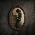 Medieval Woman Knight Reading Book Wall Art, Fantasy Female Warrior Portrait, 3D Layered Wood & Canvas Frame, Gothic Home Decor, 4 Sizes