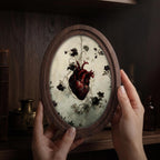 Anatomical Heart Wall Art with Flowers, Gothic Heart 3D Layered Wood & Canvas Frame, Dark Botanical Decor, Romantic Macabre Gift, 4 Sizes