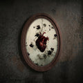 Anatomical Heart Wall Art with Flowers, Gothic Heart 3D Layered Wood & Canvas Frame, Dark Botanical Decor, Romantic Macabre Gift, 4 Sizes