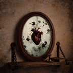 Anatomical Heart Wall Art with Flowers, Gothic Heart 3D Layered Wood & Canvas Frame, Dark Botanical Decor, Romantic Macabre Gift, 4 Sizes