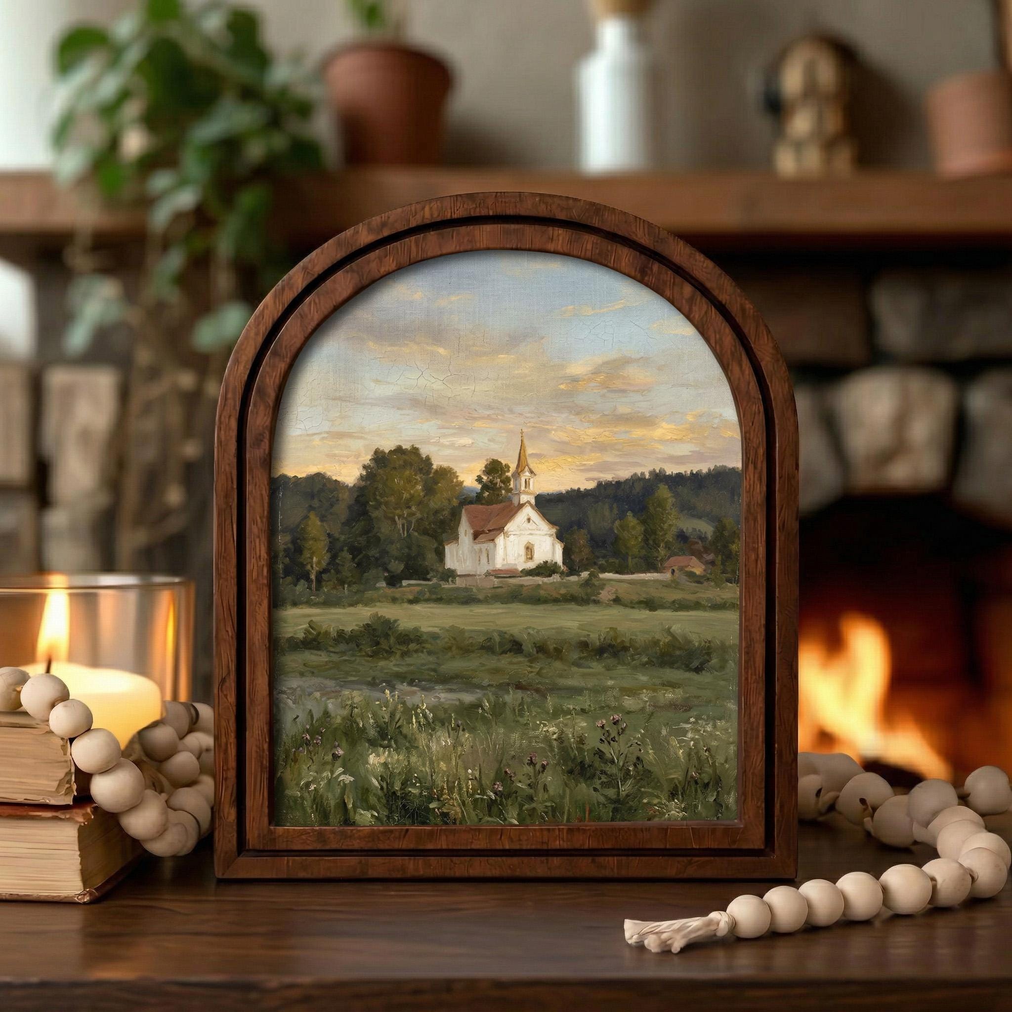 Christian Wall Art, Scripture Wall Art, Jesus Wall Art, Kids Room Art, Rustic Church Landscape Decor, Religious Housewarming Gift