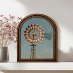 Patriotic Decor,4th of July Wall Art,America 250 Wood Framed Canvas,USA 250 Anniversary Decor,1776-2026 Patriotic Gift,Rustic Windmill Art