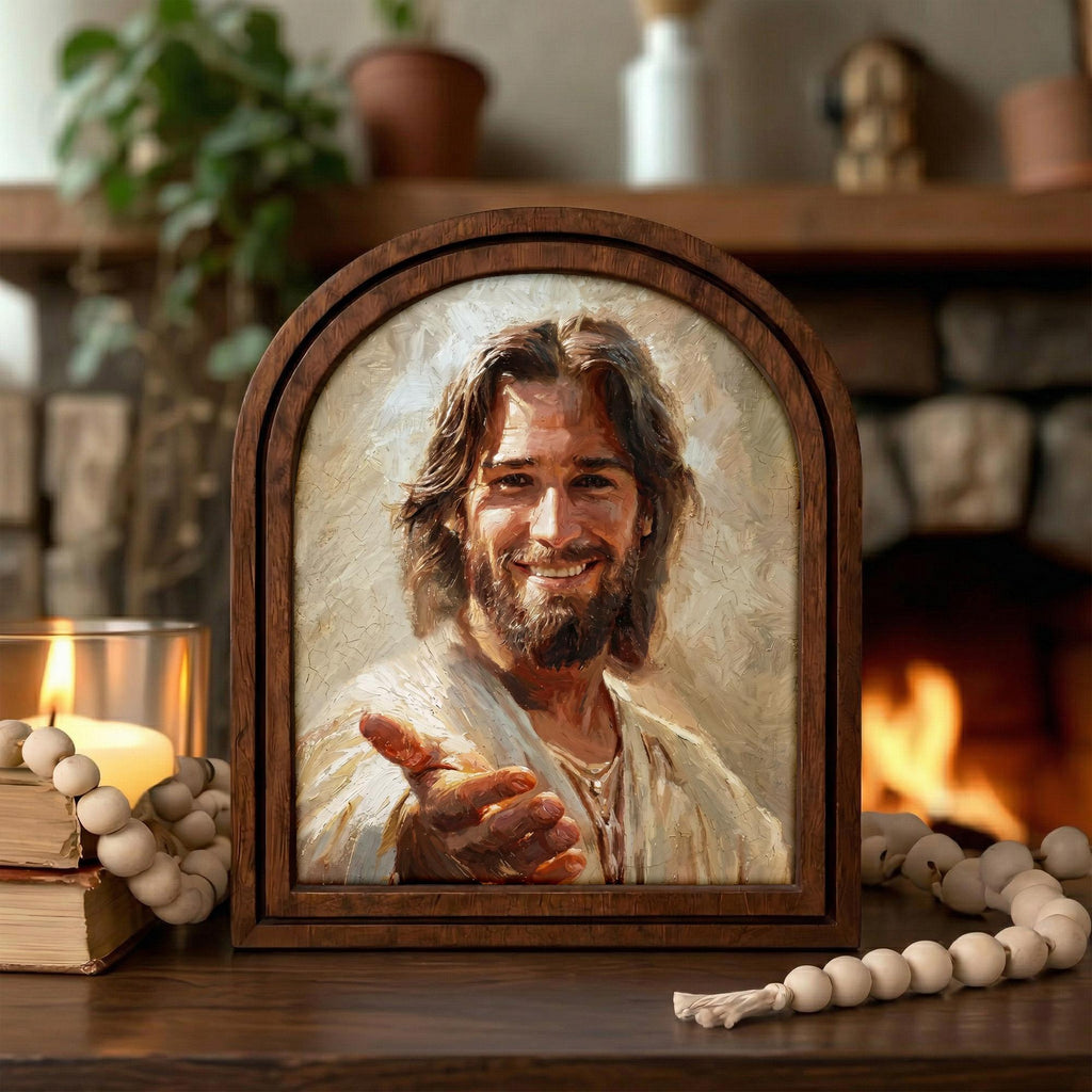 Christian Wall Art, Scripture Wall Art, Jesus Wall Art, Kids Room Art, Smiling Jesus Portrait, Christian Home Decor, Religious Gift