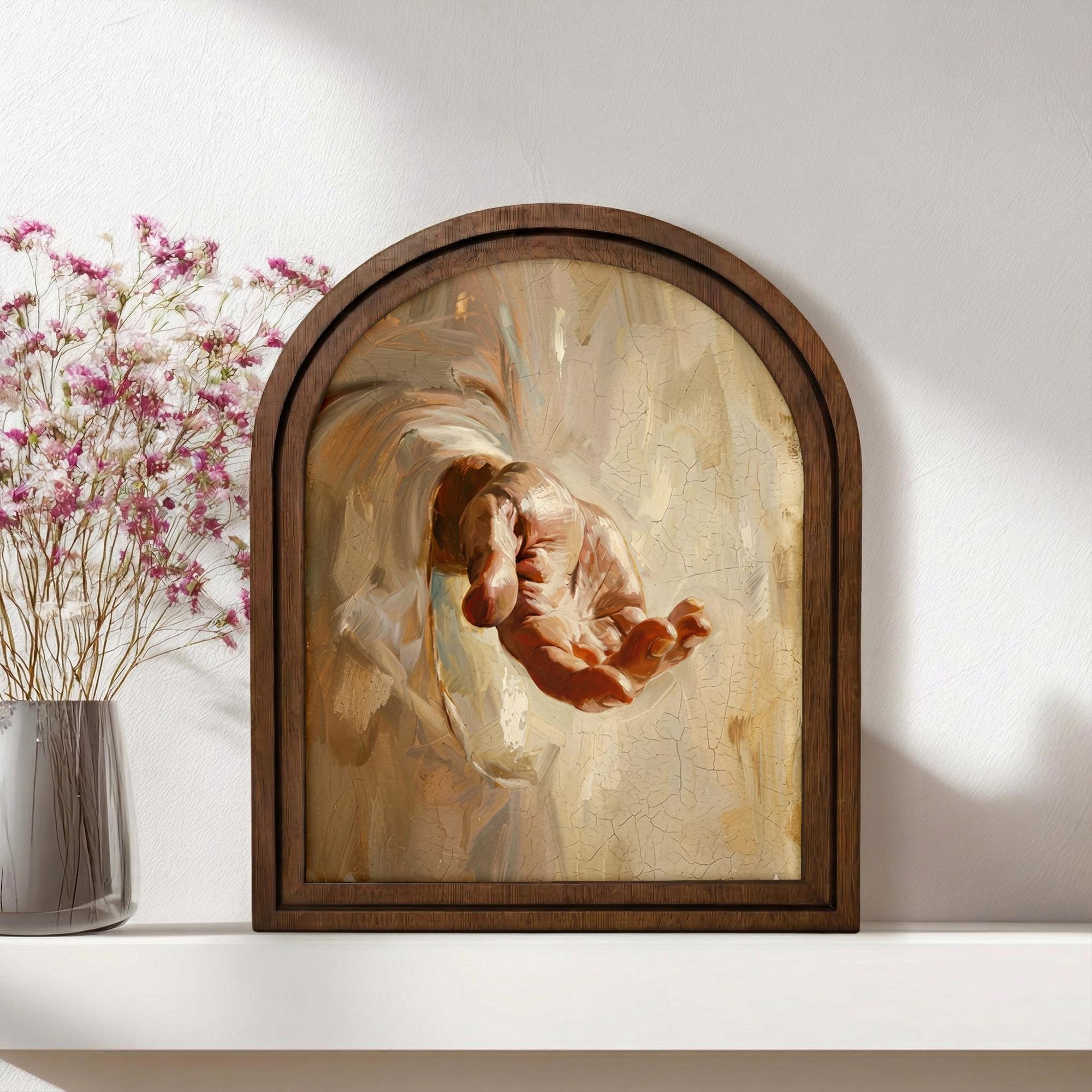 Christian Wall Art, Scripture Wall Art, Jesus Wall Art, Kids Room Art, Hand of God Reaching Out Wall Art, Scripture Gift