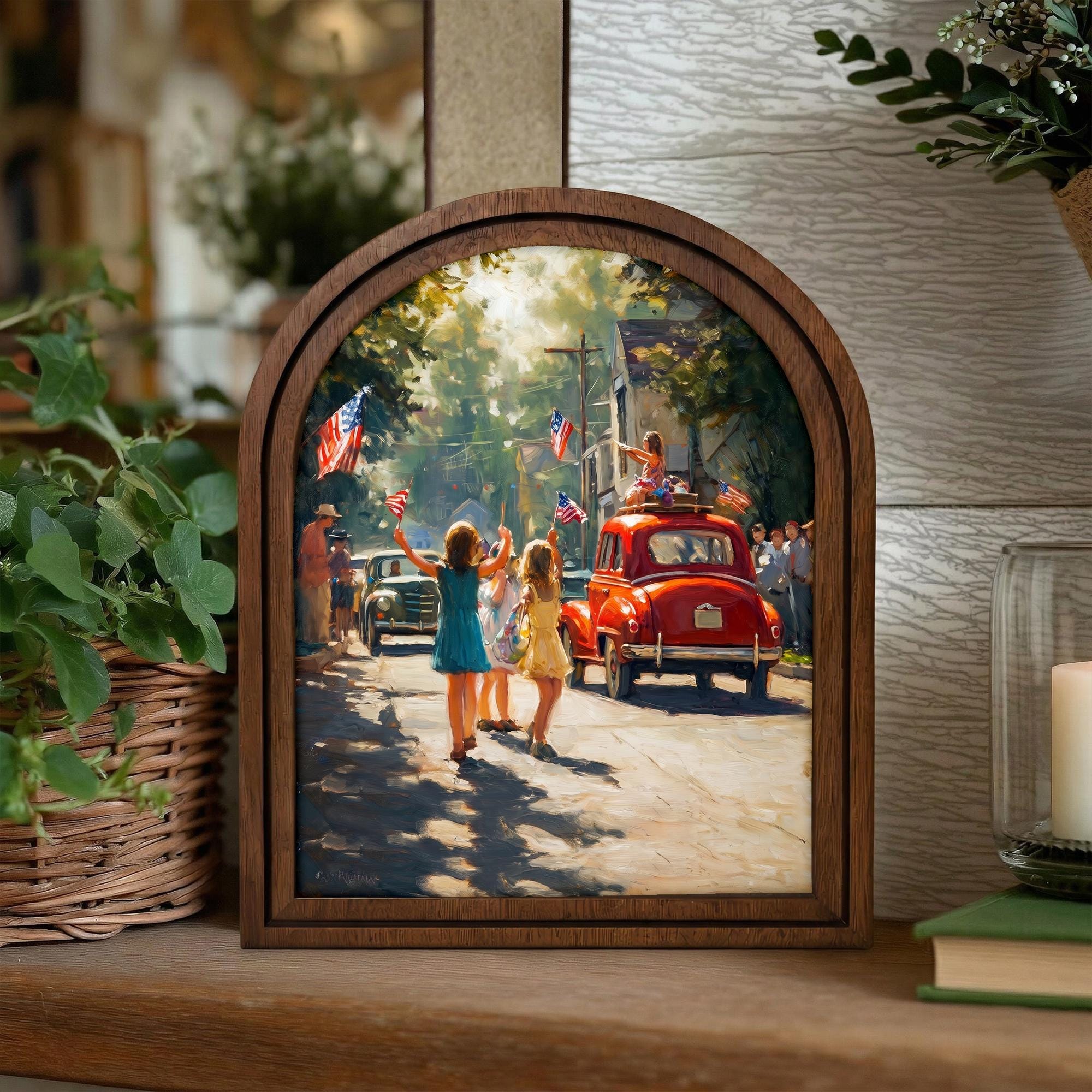 Patriotic Decor,4th of July Wall Art,America 250 Wood Framed Canvas,USA 250 Anniversary Decor,1776-2026 Patriotic Gift