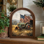 Patriotic Decor,4th of July Wall Art,America 250 Wood Framed Canvas,USA 250 Anniversary Decor,1776-2026 Patriotic Gift, American Tractor Art