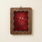 Wavy Scalloped Wood Picture Frame, 3-Layer Plywood Walnut Finish Wall Decor, Small to Large Photo Frame 7x9 9x11 11x14 14x18, Unique Gift