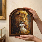 Christian Wall Art, Scripture Wall Art, Jesus Wall Art, Kids Room Art, Lion and the Lamb Wall Art, Scripture Gift