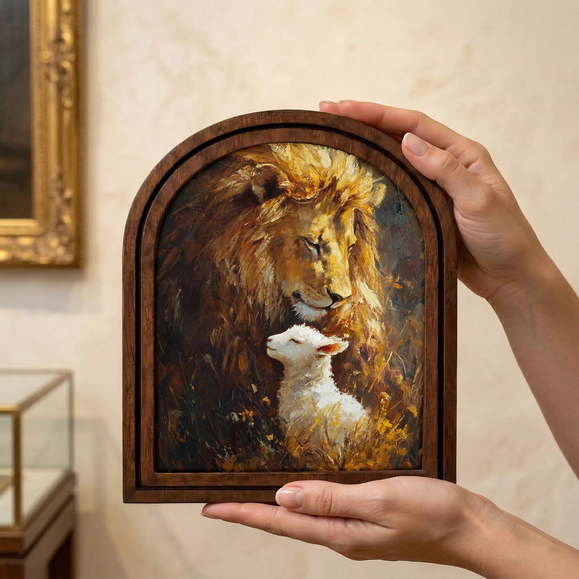 Christian Wall Art, Scripture Wall Art, Jesus Wall Art, Kids Room Art, Lion and the Lamb Wall Art, Scripture Gift