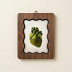 Anatomical Heart Moss Wall Art, Scalloped Wood Frame, Nature Lover Anatomy Gift, Dark Academia Decor, Layered Plywood Frame 7x9 11x14 14x18