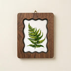 Fern Wall Art, Botanical Leaf Wood Frame, Nature Lover Gift, Minimalist Greenery Decor, Laser Cut Wood Art, Rustic Plant Print, Canvas Frame