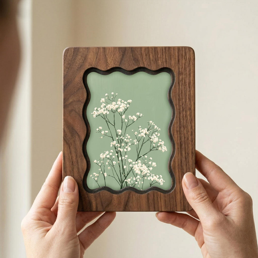 Baby‘s Breath Wall Art, Sage Green Floral Wood Frame, Minimalist Botanical Decor, Wedding Anniversary Gift, Laser Cut Wood Art, Flower Art