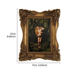 Lilith and Snake Oil Painting, Dark Academia Goddess Wall Art, Mythological Woman Framed Canvas, Gothic Forest Decor, Vintage Golden Frame