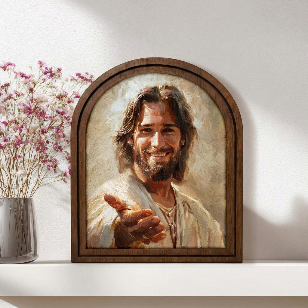 Christian Wall Art, Scripture Wall Art, Jesus Wall Art, Kids Room Art, Smiling Jesus Portrait, Christian Home Decor, Religious Gift