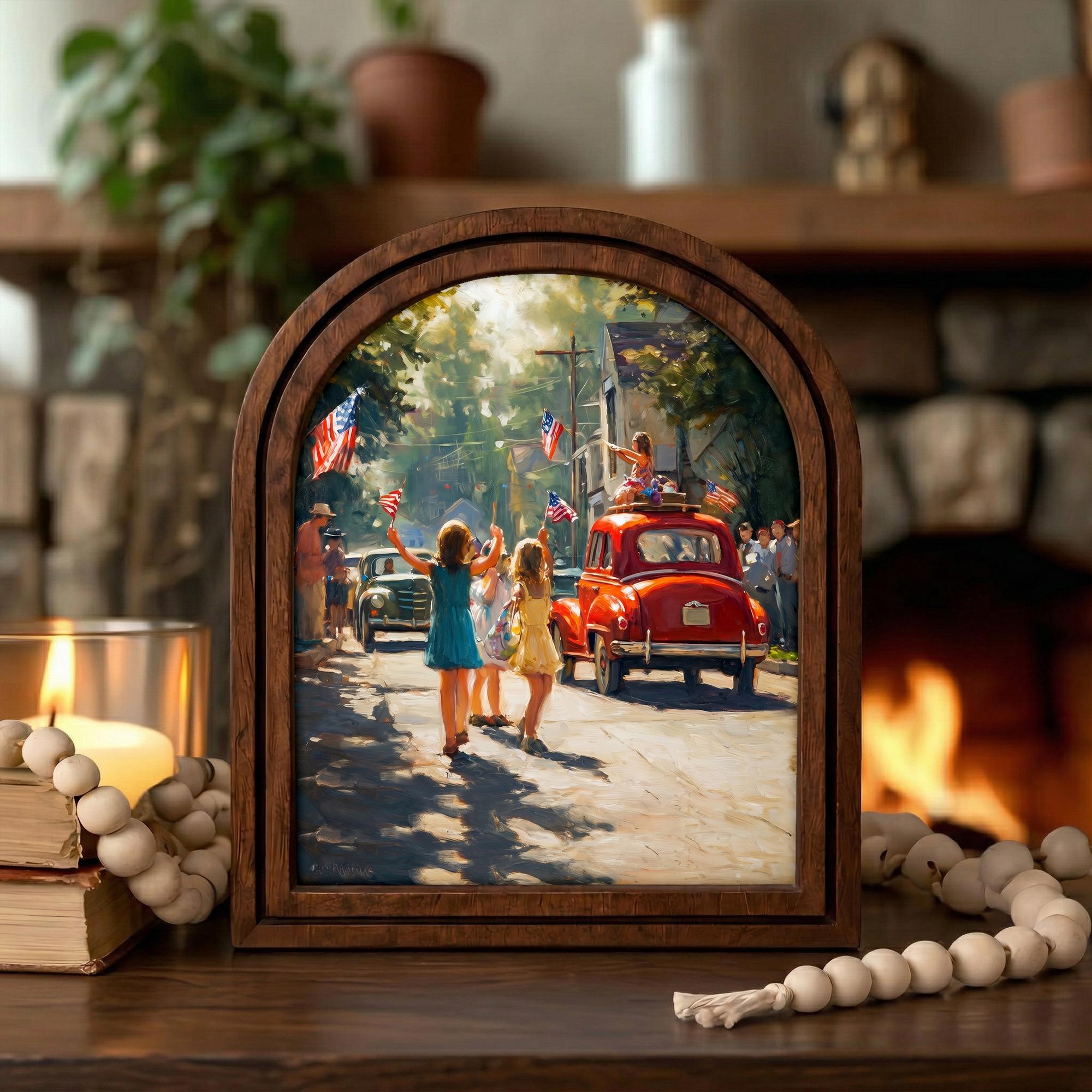 Patriotic Decor,4th of July Wall Art,America 250 Wood Framed Canvas,USA 250 Anniversary Decor,1776-2026 Patriotic Gift