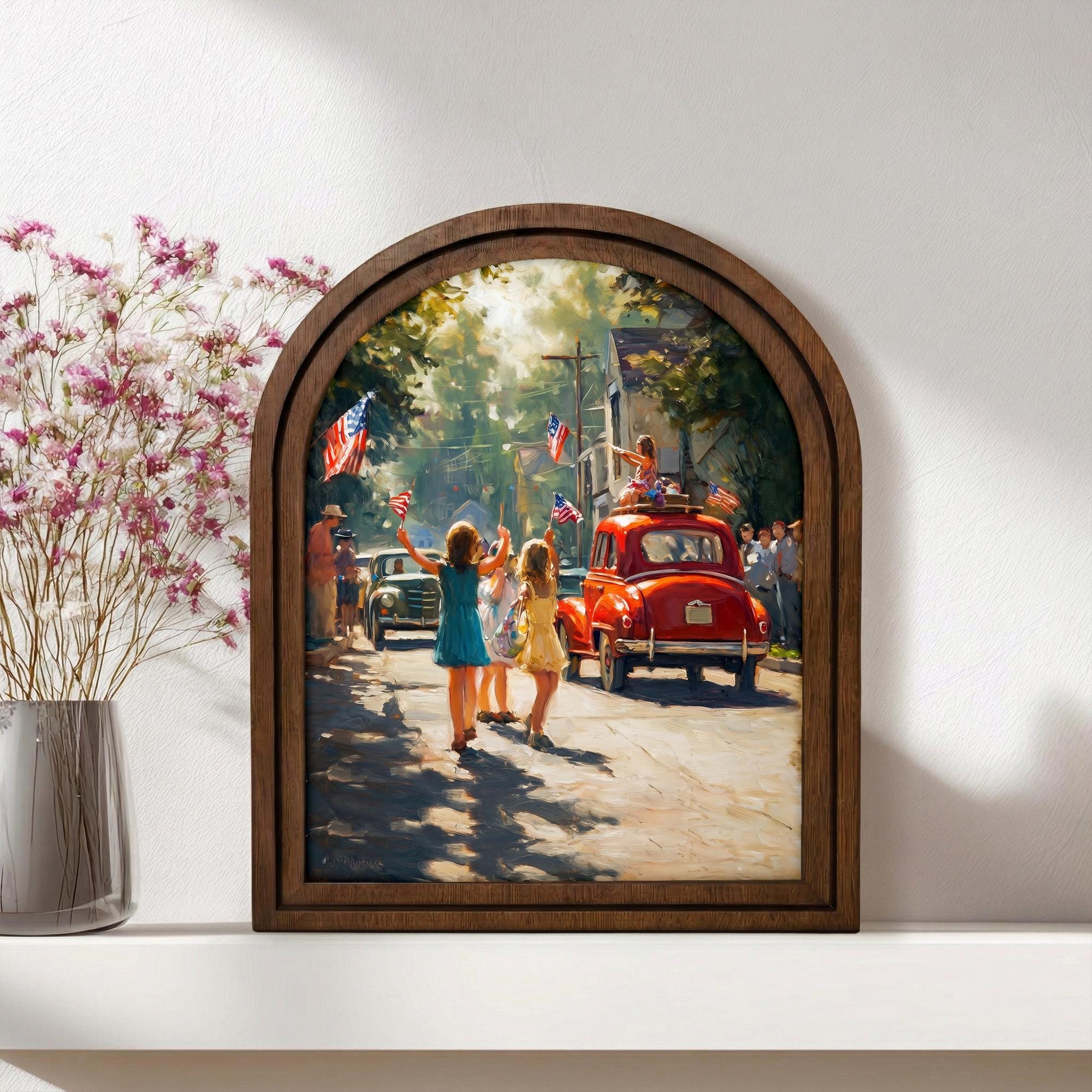 Patriotic Decor,4th of July Wall Art,America 250 Wood Framed Canvas,USA 250 Anniversary Decor,1776-2026 Patriotic Gift