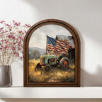 Patriotic Decor,4th of July Wall Art,America 250 Wood Framed Canvas,USA 250 Anniversary Decor,1776-2026 Patriotic Gift, American Tractor Art