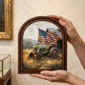 Patriotic Decor,4th of July Wall Art,America 250 Wood Framed Canvas,USA 250 Anniversary Decor,1776-2026 Patriotic Gift, American Tractor Art