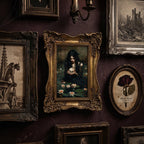 Dark Academia Wall Art, Gothic Home Decor Ornate Gold Frame with Macabre Painting, Victorian Horror Art, Dark Aesthetic Gallery Wall Gift