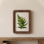 Fern Leaf Wall Art, Botanical Greenery Print, Framed Canvas Wood Art, Nature Lover Gift, Boho Home Decor, Modern Forest Decor, Farmhouse Art