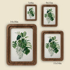 Monstera Wall Art, Tropical Leaf Print, Framed Canvas Wood Art, Boho Home Decor, Plant Lover Gift, Jungle Botanical Decor, Modern Wall Art