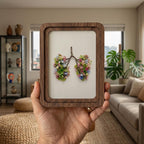 Floral Lungs Wall Art, Anatomical Art Print, Medical Student Gift, Botanical Home Decor, Rustic Wood Frame, Flower Lungs Art, Tabletop Decor