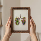 Floral Lungs Wall Art, Anatomical Art Print, Medical Student Gift, Botanical Home Decor, Rustic Wood Frame, Flower Lungs Art, Tabletop Decor