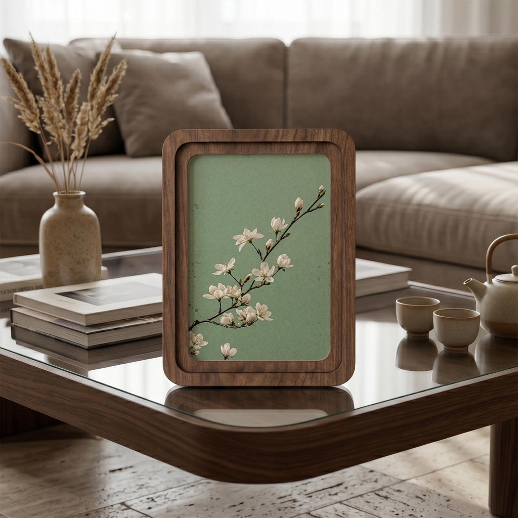 Cherry Blossom Wall Art, Spring Floral Decor, Framed Canvas Wood Art, Japandi Style Decor, Botanical Branch Print, Zen Gift, Nature Wall Art
