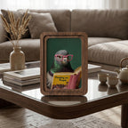 Funny Pigeon Wall Art, Humorous Bird Decor, Pooping on People Book Print, Framed Canvas Wood Art, Quirky Gift, Office Decor, Gag Gift Idea