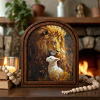 Christian Wall Art, Scripture Wall Art, Jesus Wall Art, Kids Room Art, Lion and the Lamb Wall Art, Scripture Gift