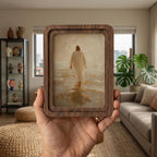 Jesus Walking on Water Art, Christian Home Decor, Christ Painting Wood Canvas Frame, Religious Gift for Faith, 7x9 9x11 11x14 14x18 Inches